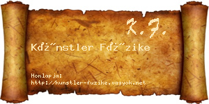 Künstler Füzike névjegykártya